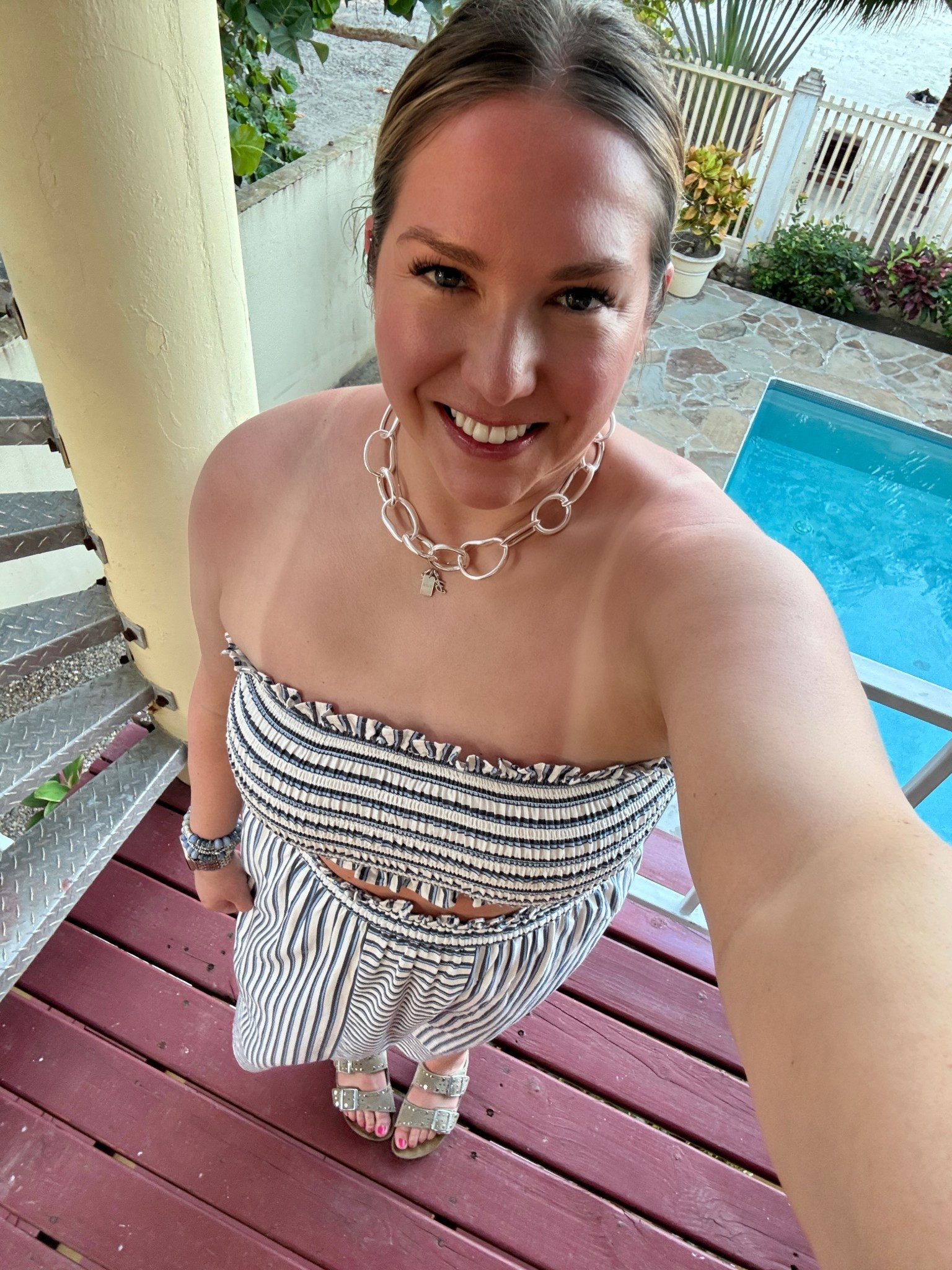 Headed into Placencia village for dinner and I love this two piece set. It’s a bit different than my usual outfits but it is really fun! I paired it with my studded Birkenstocks and some silver jewelry  

#LTKMidsize #LTKTravel #LTKShoeCrush
