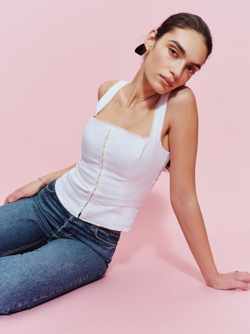 Tagliatelle Linen Top | Reformation (Global)