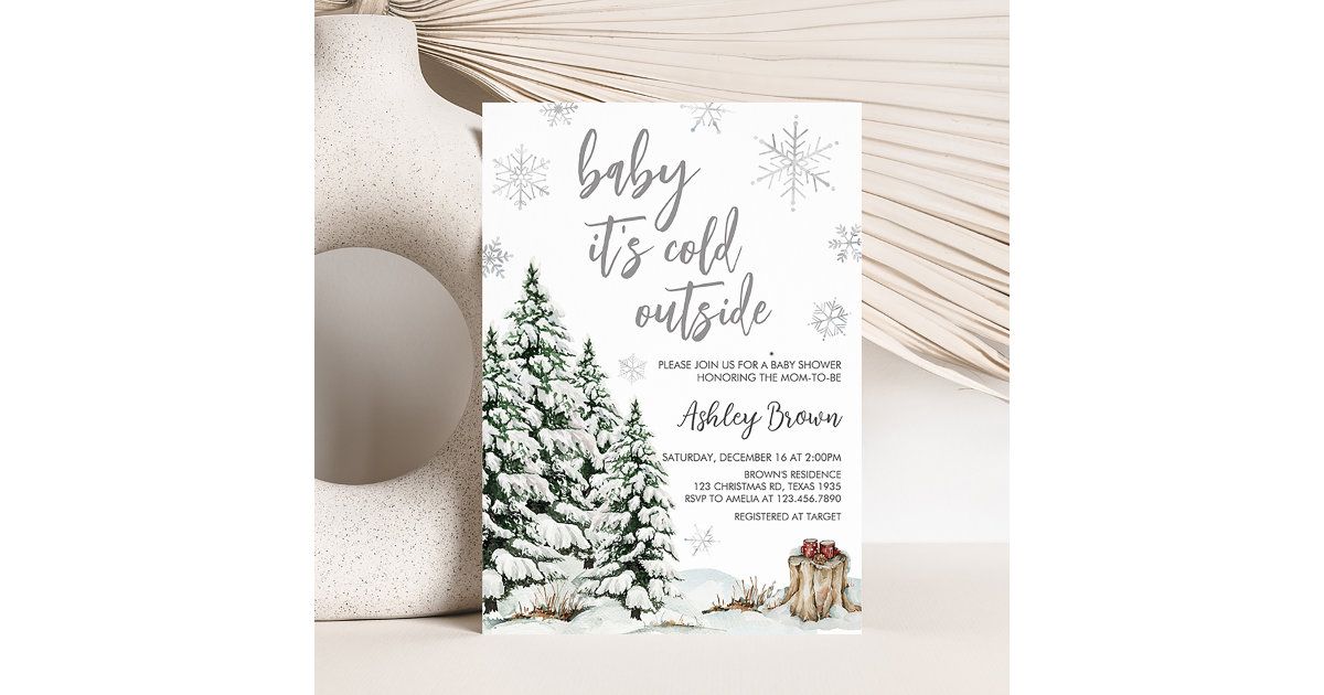 Winter Baby It's Cold Outside Baby Shower  Invitation | Zazzle | Zazzle