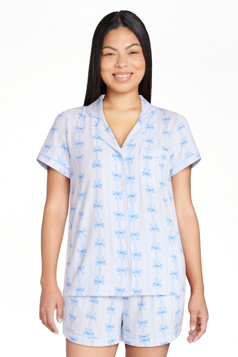 Joyspun Women’s Dreamy Soft Collection Bridal Knit Top and Shorts Pajama Set, 2-Piece, Sizes XS... | Walmart (US)