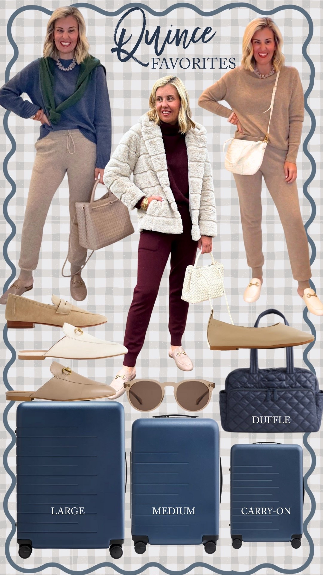 Quince favorites that I have and love! Affordable cashmere, luggage, washable silk, outerwear, shoes, sunglasses, leather handbags…They literally have it all!

I wear xs in tops & bottoms and 8 in shoes 

#LTKdayinmylife #LTKmomlife #LTKOver40