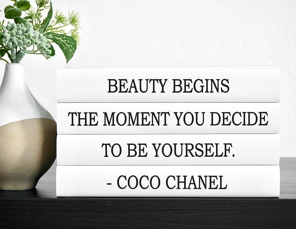 Fashion Quote Decorative Book Set, Beauty Begins the Moment You Decide to Be Yourself, Decorative... | Amazon (US)