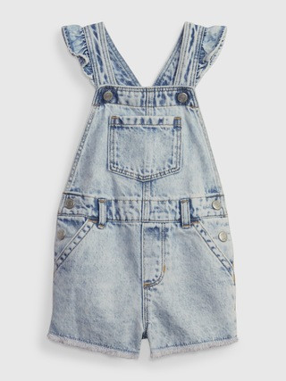 Toddler Ruffle Denim Shortalls with Washwell | Gap (US)