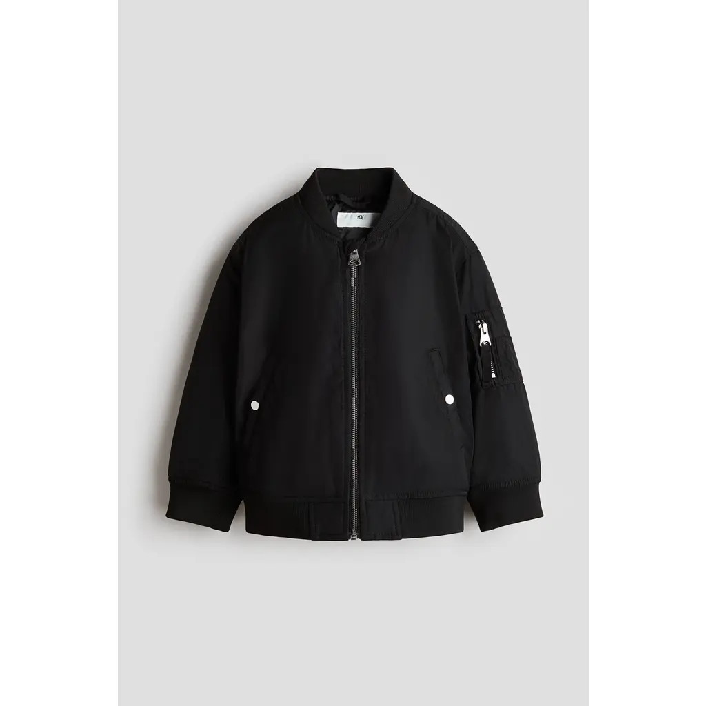 H&M Bomber Jacket in Black at Nordstrom, Size 8-10 | Nordstrom