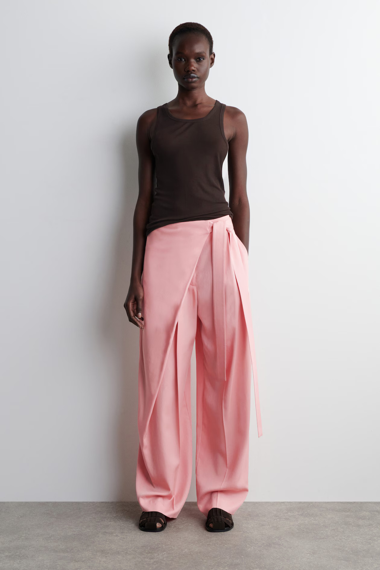 FLUID WRAP-FRONT PANTS - PINK | COS US | COS (US)