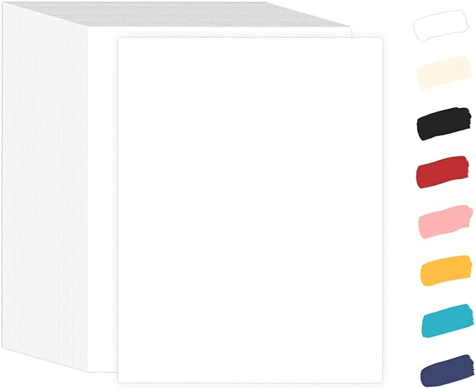 White Cardstock 8.5 x 11 White Paper 100 Pack, Goefun 65lb Card Stock Printer Paper for Cards Mak... | Amazon (US)