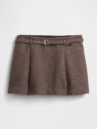 Wool-Blend Pleated Mini Skort | Gap (US)