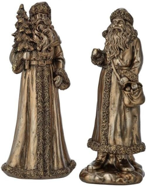 Regency International Highlands Santa Figurine, 10-Inch, Resin, Antique Bronze, Set of 2 | Amazon (US)