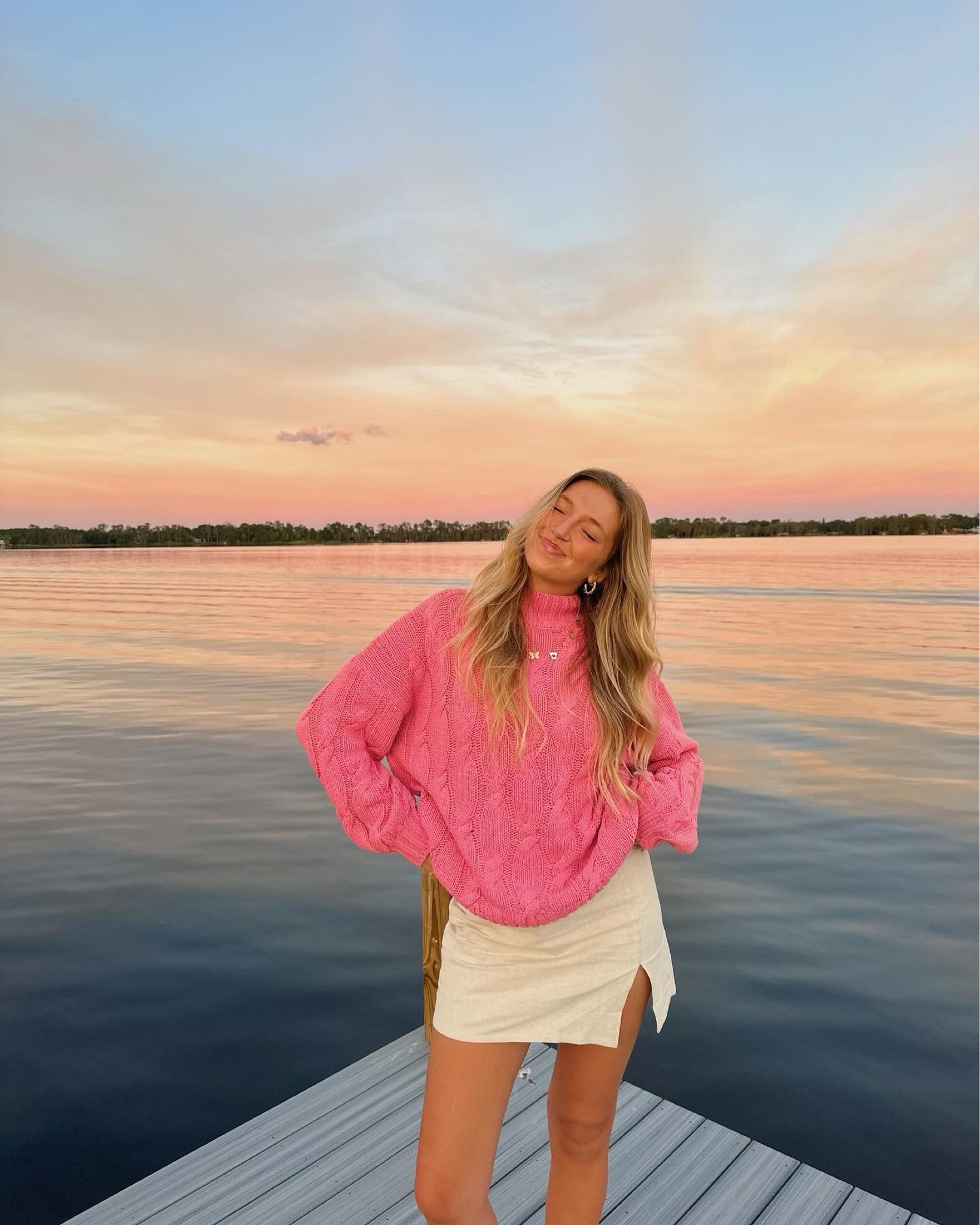 Sunset date night fit! 
sweater: XL 
skirt: 8 
Code: GRETA 20

#LTKSeasonal #LTKstyletip #LTKHoliday