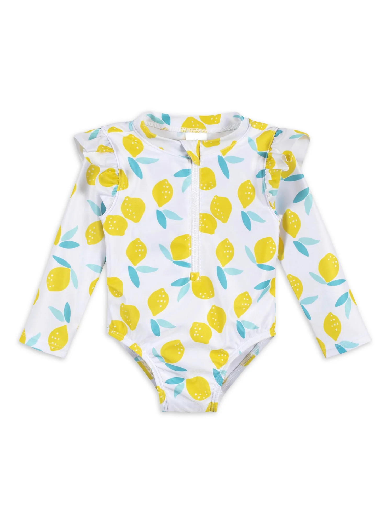 Gerber Baby & Toddler Girl One Piece Long Sleeve Swimsuit Rash Guard with UPF 50+ (0/3M - 5T) | Walmart (US)