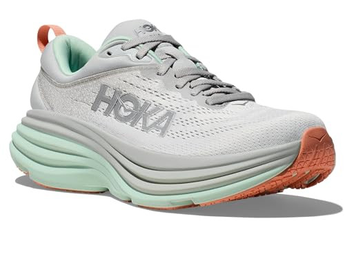 Hoka Women's Bondi 8 Stardust/Aqua Breeze 11 Medium | Amazon (US)
