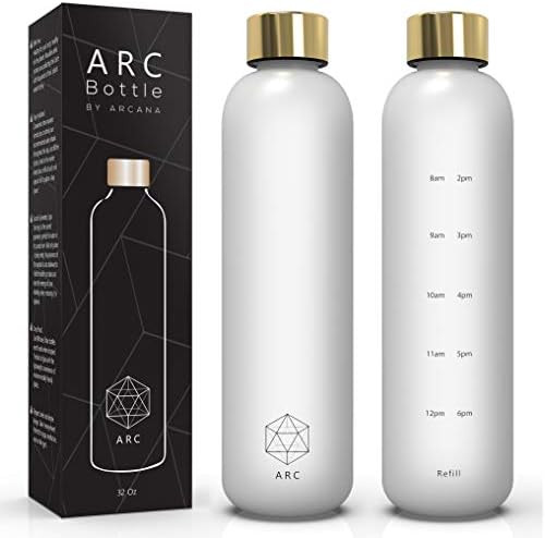 Water Bottle With Time Marker - 32 OZ, 1 Liter, Motivational Reusable Water Bottles With Times To... | Amazon (US)