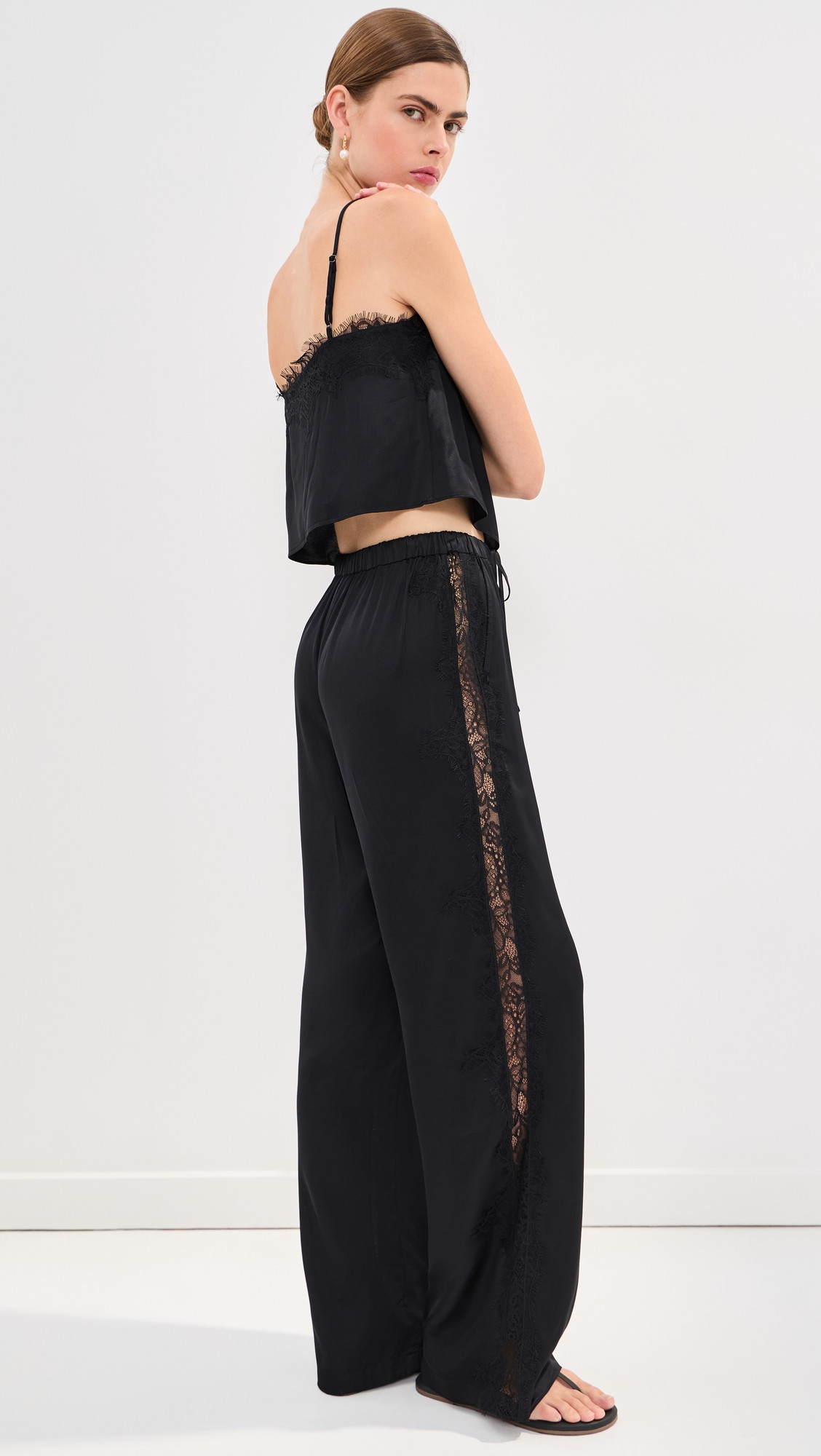 LE BOP Lauren Satin Pants Black XXS | Shopbop