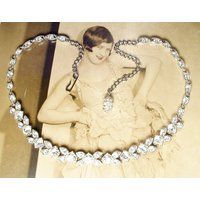 Pristine Vintage Ora Art Deco Crystal Rhinestone Necklace, Flapper Gatsby Bridal Silver Paste, 1920S | Etsy (US)