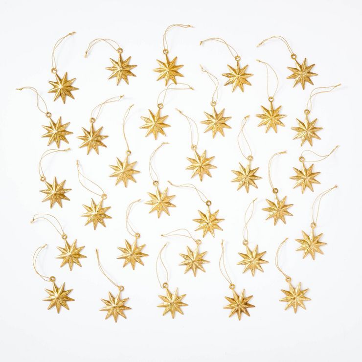 Set of 30 Gold Star Ornaments - Threshold&#8482; designed with Studio McGee | Target