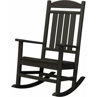 Black All-Weather Pineapple Cay Patio Porch Rocker | The Home Depot