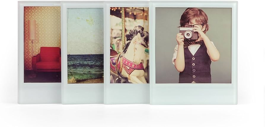 Mustard Glass Coasters Set Personalize Your Drinks Mat - Instant Photo | Amazon (US)