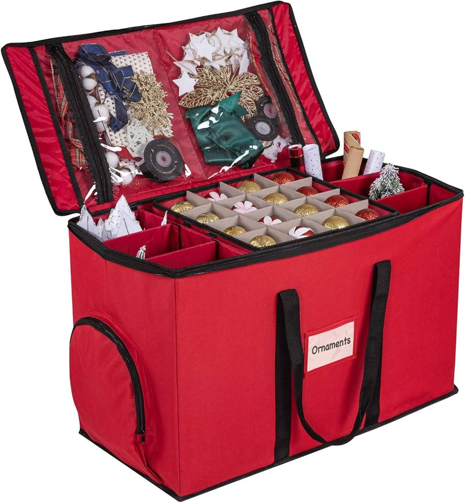 WBHome Christmas Ornament Storage Box & Figurines Container, 3''& 4'' Compartment Storage Contain... | Amazon (US)