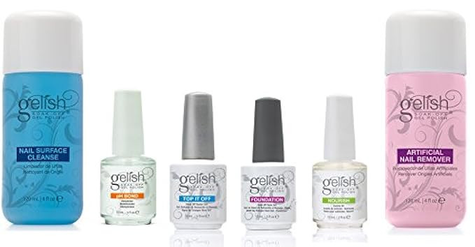 Gelish Full Size Gel Nail Polish Basix Care Kit (15ml) + Remover & Cleanser | Amazon (US)