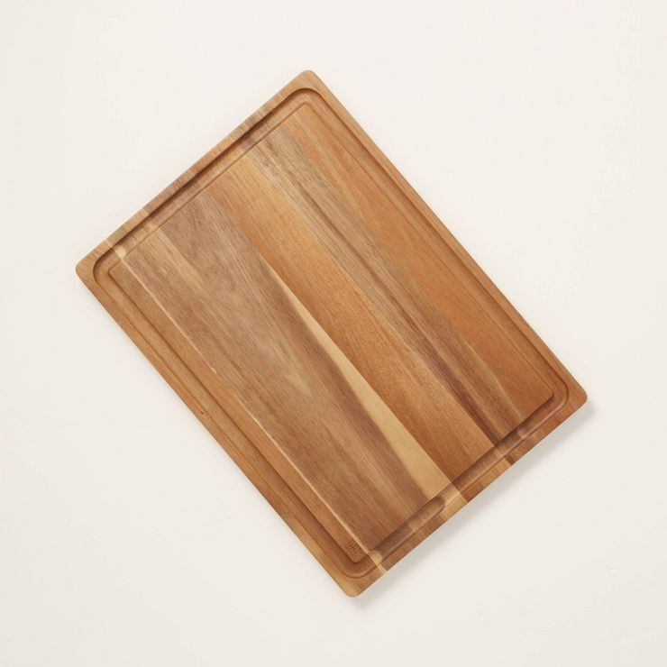 13" x 18" Wood Cutting Board with Juice Well Brown - Hearth & Hand™ with Magnolia | Target