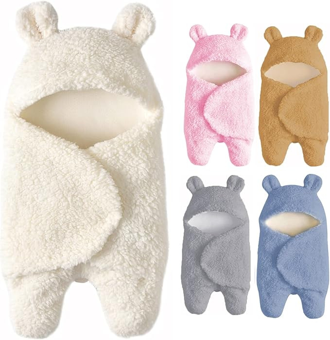 Baby Swaddle Blanket Boys Girls Cute Cotton Plush Receiving Blanket Ultra-Soft Newborn Sleeping W... | Amazon (US)