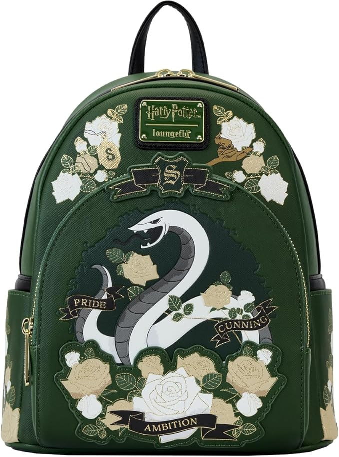 Loungefly Harry Potter Slytherin House Floral Tattoo Mini Backpack | Amazon (US)