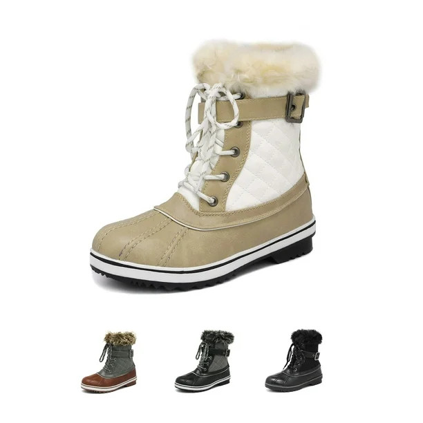 DREAM PAIRS Womens Winter Snow Boots Waterproof Comfort Mid Calf Hiking Outdoor Snow Boots RIVER_... | Walmart (US)