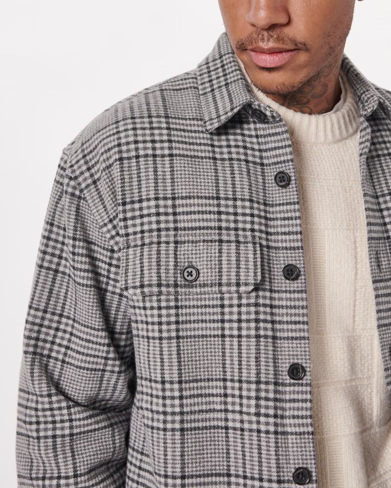 Heavyweight Flannel Shirt Jacket | Abercrombie & Fitch (US)