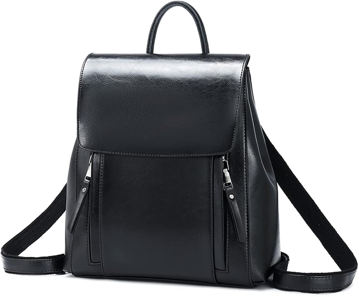 Iswee Vintage Waxy Leather Ladies Backpack Purses for Women Backpack Style Anti-theft Casual Dayp... | Amazon (US)