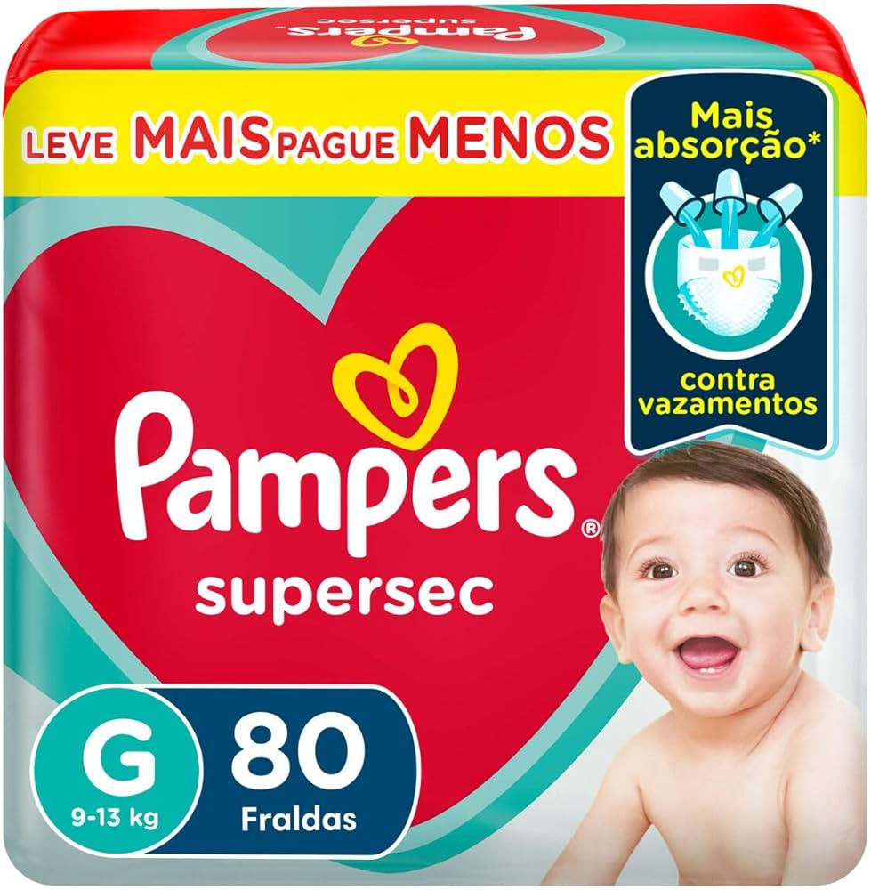 Fralda Pampers Supersec G - 80 fraldas | Amazon (BR)