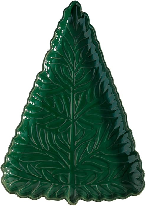 Santa Barbara Design Studio Tree Shaped Serving Plate - Stamped Ceramic Platter, 11" x 7.75", Pin... | Amazon (US)
