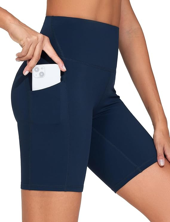 THE GYM PEOPLE Women's High Waist Workout Shorts Stretchy Tummy Control Yoga Biker Running Shorts... | Amazon (US)