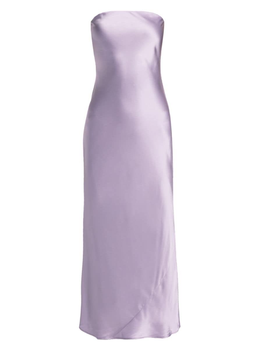Joana Silk Strapless Slip Midi-Dress | Saks Fifth Avenue
