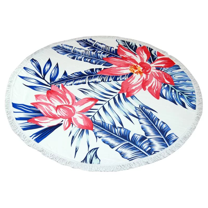 Glendale Big Flower Round Beach Towel | Wayfair North America