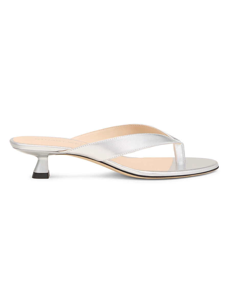 Women's Rio 35MM Metallic Leather Sandals - Silver - Size 9.5 | Saks Fifth Avenue