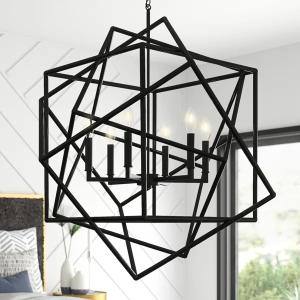 Burkeville 6 - Light Statement Geometric Chandelier | Wayfair Professional