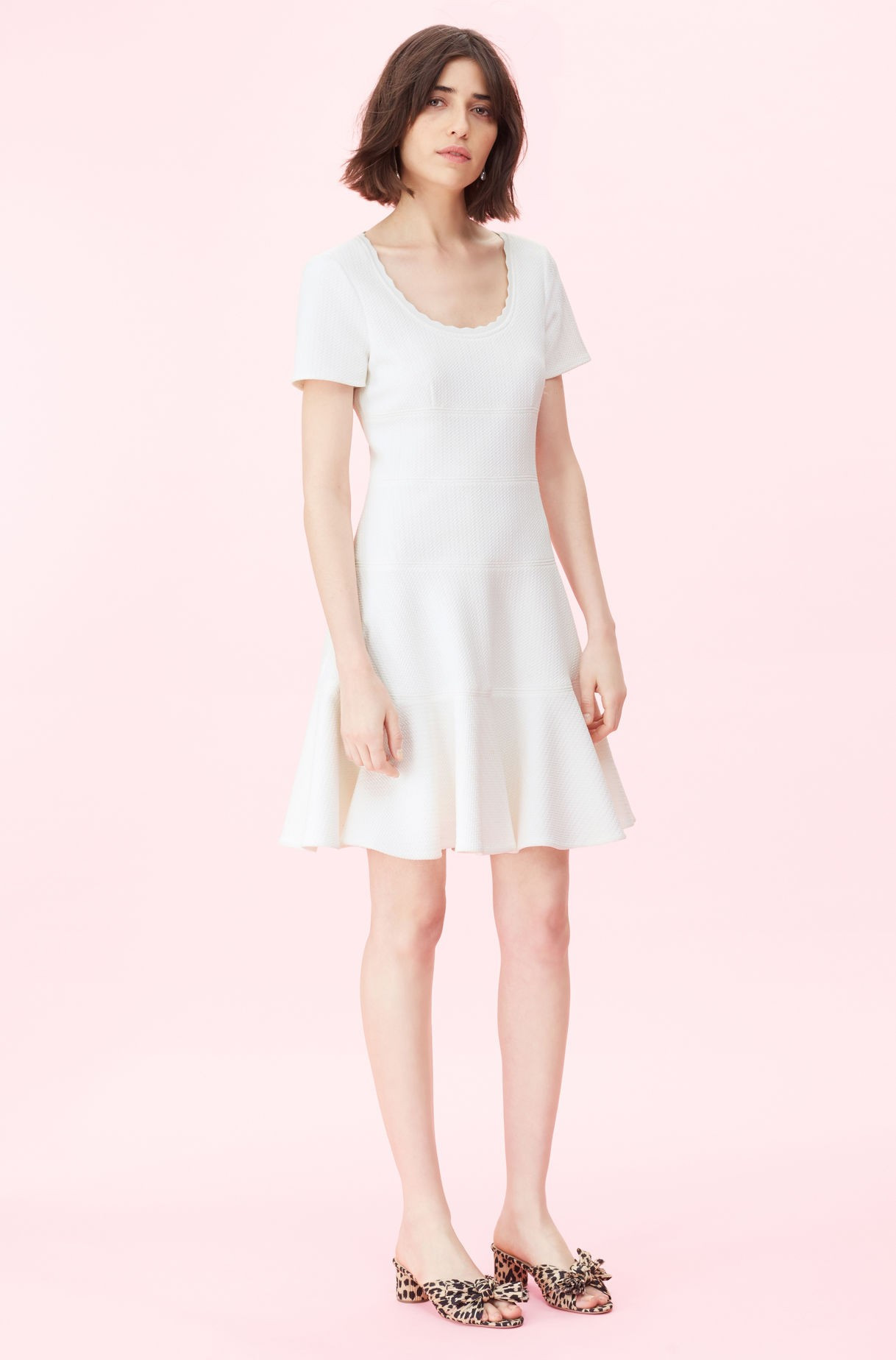 Stretch Texture Scoop Neck Dress | Rebecca Taylor | Rebecca Taylor