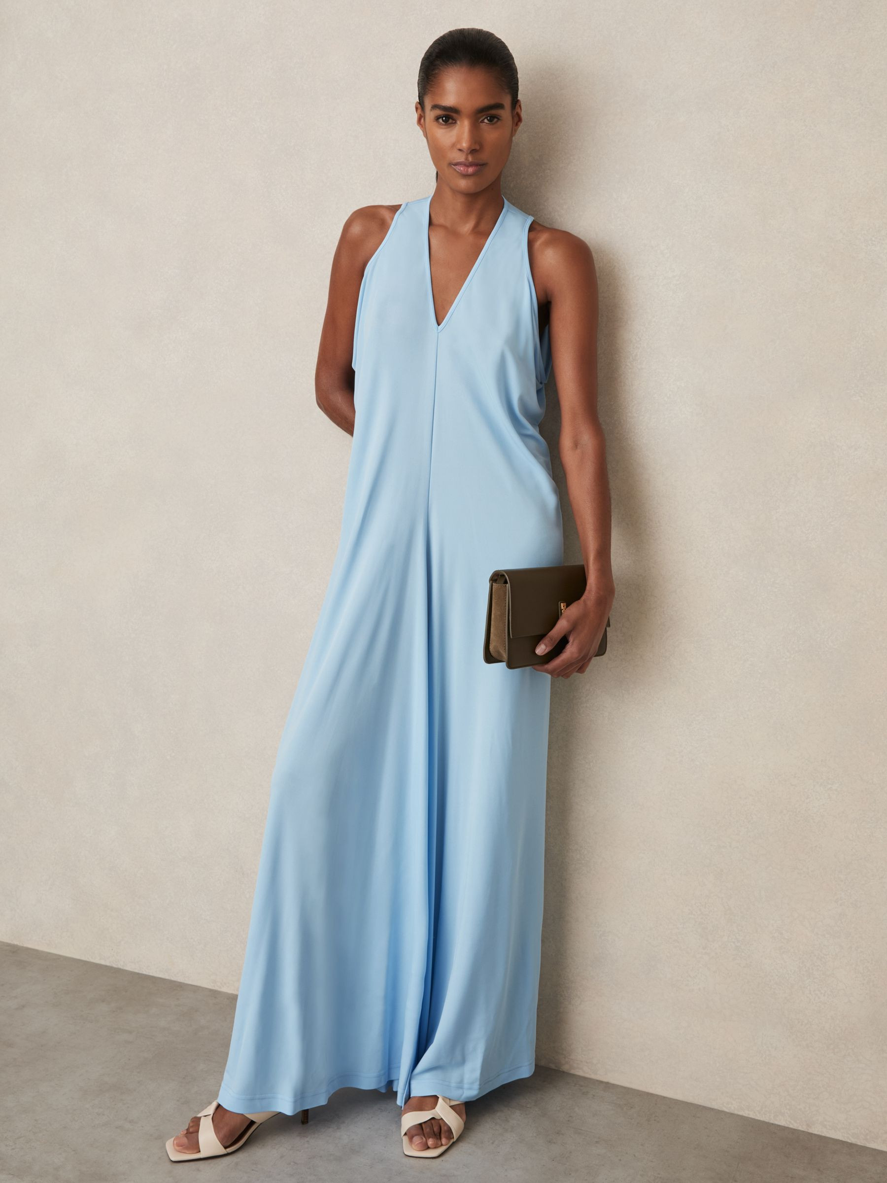 Jersey Maxi Dress in Blue | Reiss UK