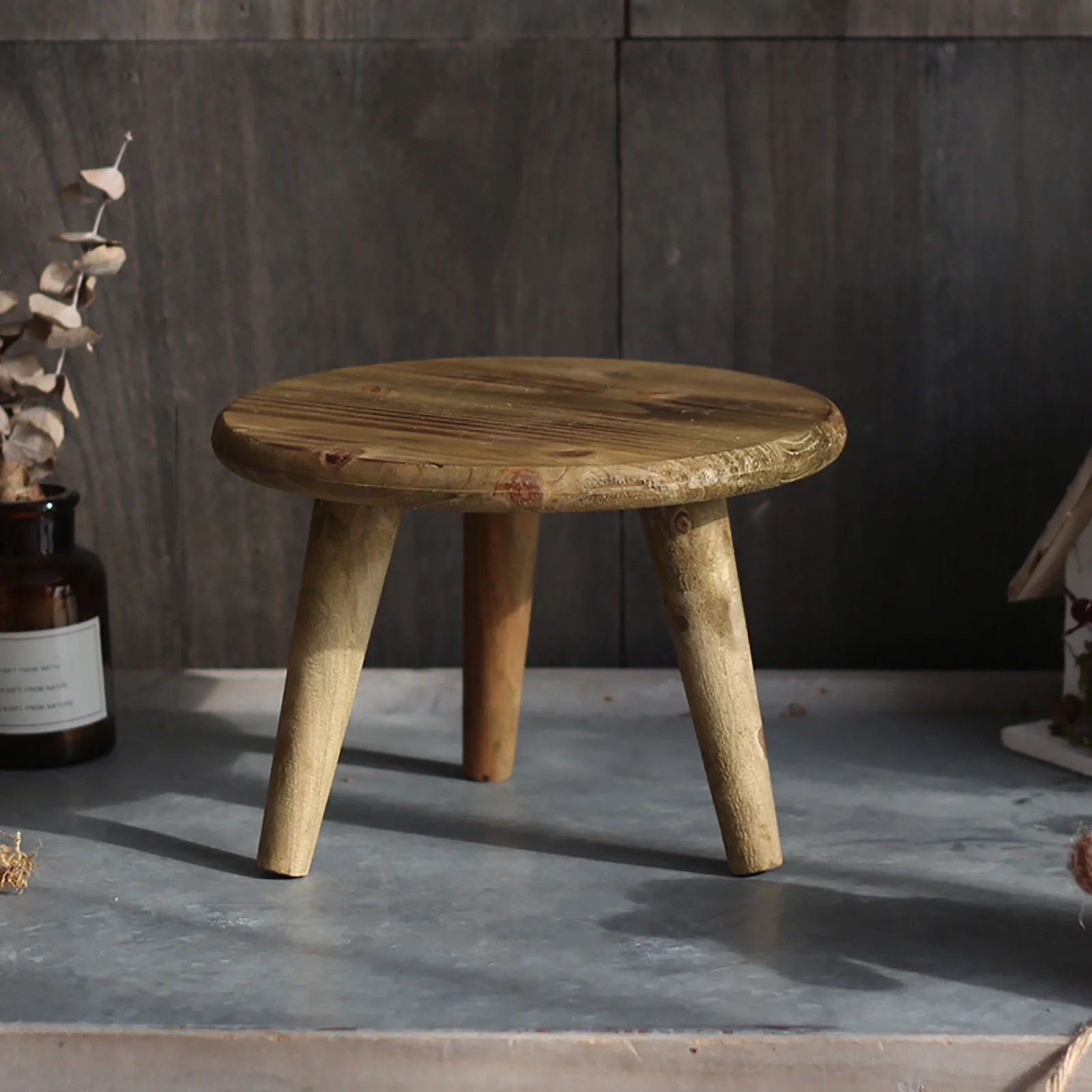 BELUPAI Garden Decorations Small Stool Storage Knickknacks Plant Stand Wooden Balcony Succulent R... | Walmart (US)