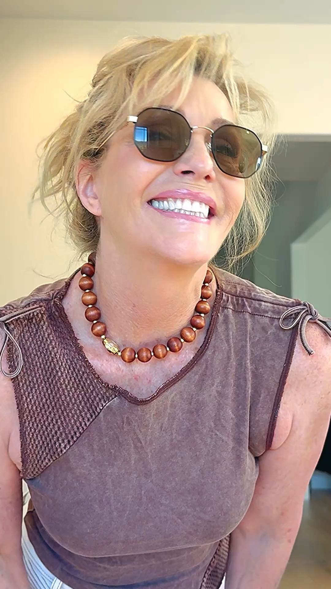 Easy neutral pieces that feel polished 🤍

This look is built around creamy denim with a relaxed fit that feels modern. I paired it with the brown cinch-tie tank for a little shape through the waist, layered on a wood beaded necklace for texture, then finished it with toe-ring sandals and my favorite Steve Madden crossbody.

Comfortable, flattering, easy to wear — but still looks pulled together for real life. Perfect for lunch, errands, travel days, or casual dinners out.

Linked everything on LTK ✨

#LTKootd #LTKdayinmylife