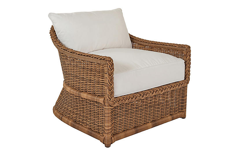 Emilia Lounge Chair, White | One Kings Lane