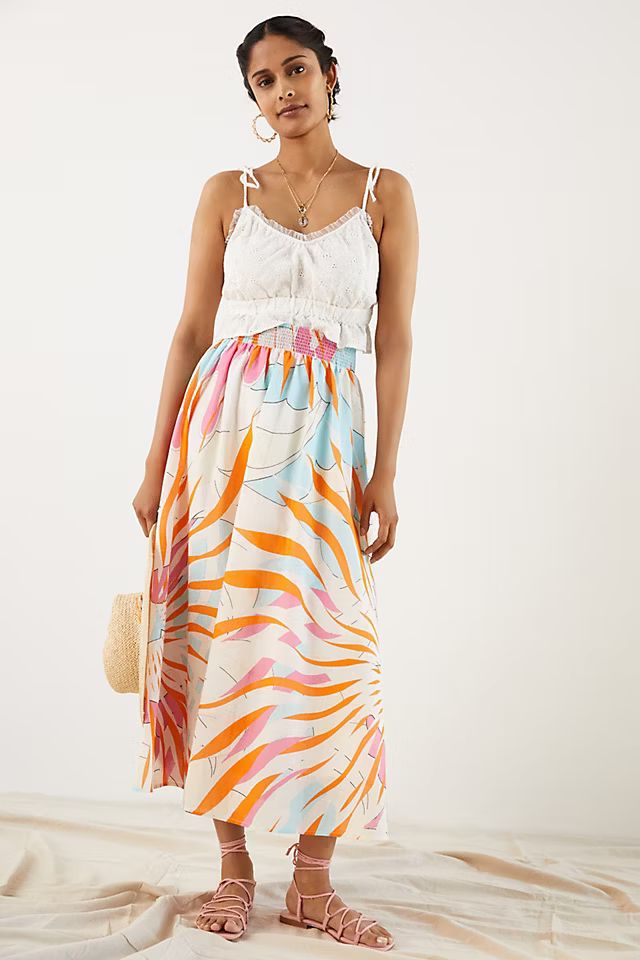 Maeve Floral Burst Maxi Skirt | Anthropologie (US)