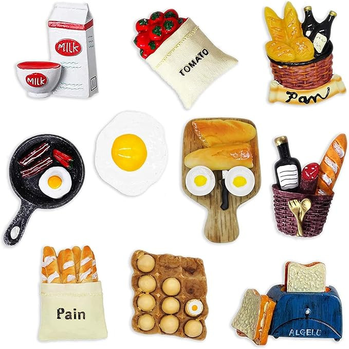10pcs Food Refrigerator Magnets, Cute 3D Magnets for Fridge Funny Home Decoration for Kitchen Off... | Amazon (US)
