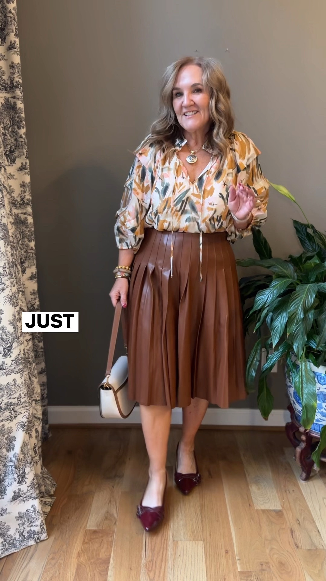 This skirt is limited but I’ve linked several others that are so good too. 

I’m wearing a medium in this. You can order your smaller size. 

Blouse size large. It’s very roomy. 15% off code NANETTE15

My bracelets in a fun fall colors. 20% off code NANETTE20

Both jackets size medium. Tee size medium too. Shoes tts. 

Fall outfits faux leather skirt loft jacket bomber jacket 

#LTKWorkwear #LTKFindsUnder100 #LTKOver40