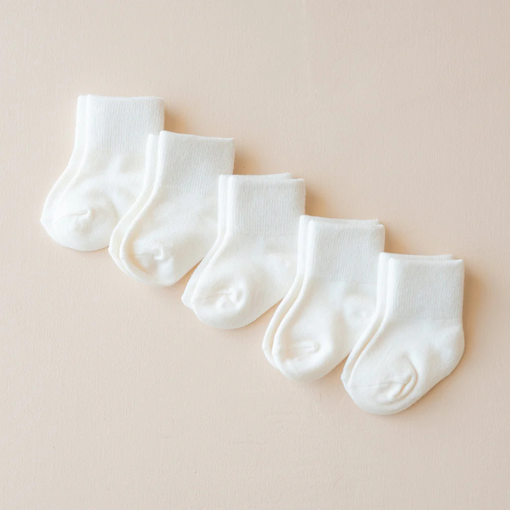 Quarter Socks Combo 5-Pack in Cloud | Kyte Baby