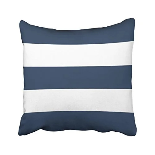 WinHome Square Throw Pillow Covers Fashion Retro Nautical Navy Blue And White Striped Pillowcases... | Walmart (US)
