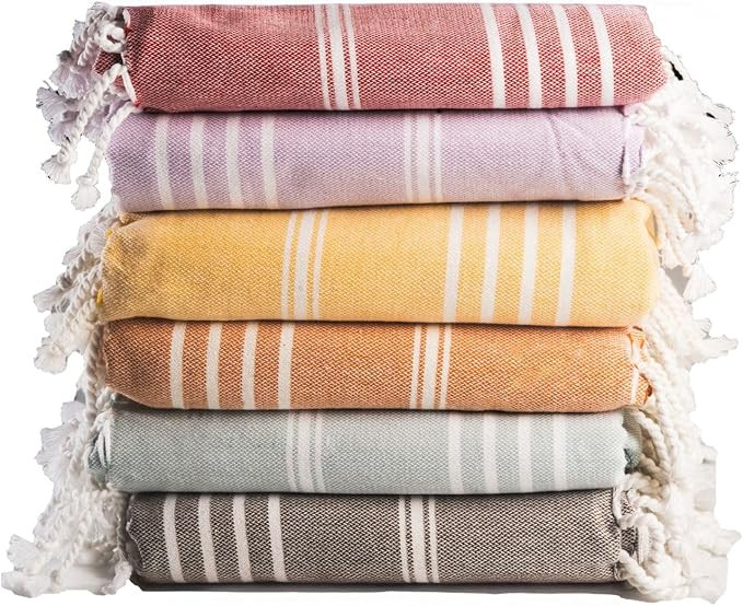 Salt Earth 100% Cotton Sateen Turkish Beach Towel (Set of 6, 36"x72") - Soft, Quick Dry, Absorben... | Amazon (US)