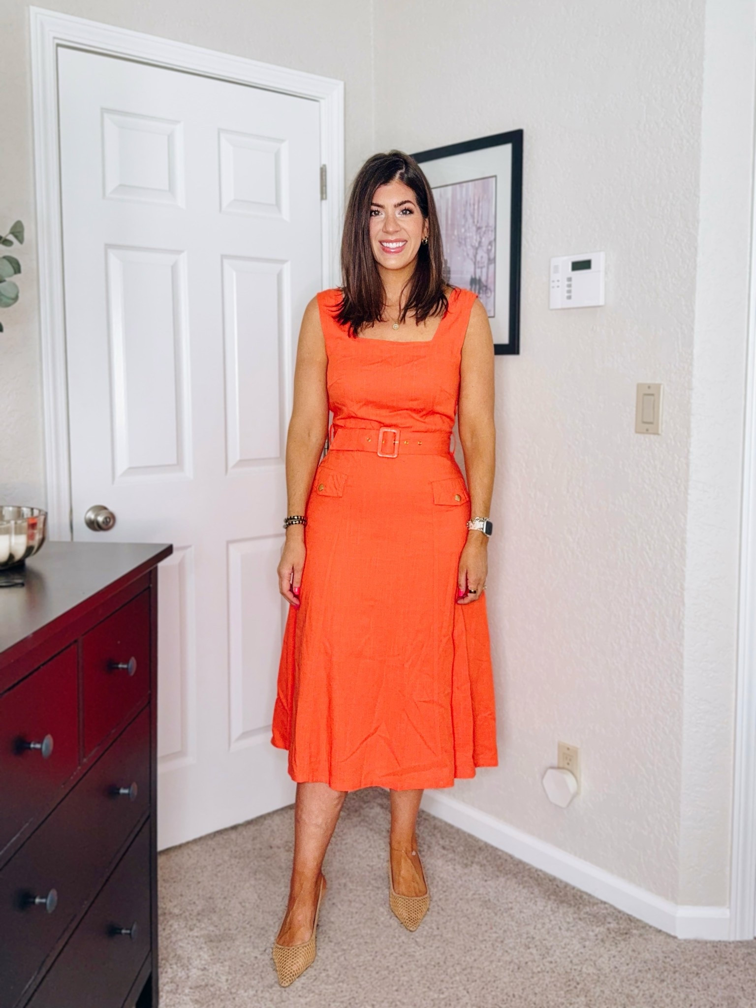 In an 8 in the belted world dress 

#LTKWorkwear #LTKFindsUnder50 #LTKMidsize