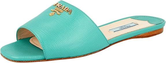 Prada Women's 1XX297 053 F0194 Turquoise Saffiano Leather Sandals US 6 / EU 36 | Amazon (US)
