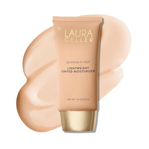 LAURA GELLER NEW YORK Quench-n-Tint Tinted Moisturizer - Sheer to Light Buildable Coverage - Natural Glow Finish - Lightweight Formula with Hyaluronic Acid, 01 Porcelain/Fair | Amazon (US)